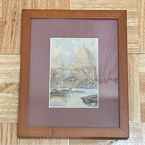 2 Watercolor Painting Framed Artwork Innsbruck Austria & St. Paul’s Cathedral - Picture 10 of 16